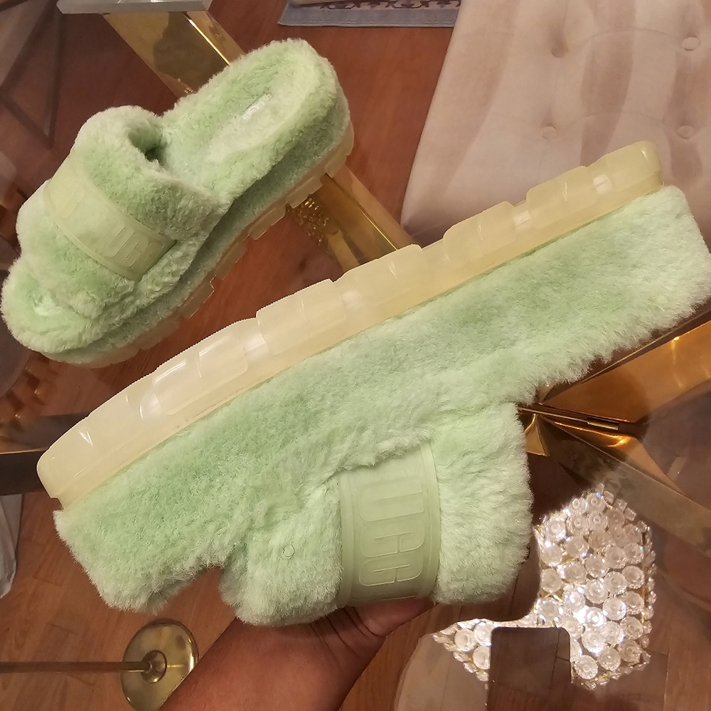 Lime Ugg Platform Slides - image 3